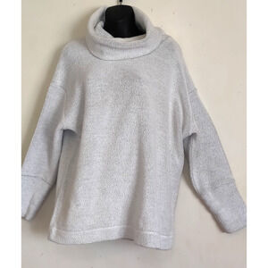 Ava & Viv Cowl Neck Sweater Size X (14) HEAVY DUTY KNIT Outdoor Warm WHITE Gray